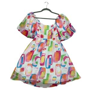 Women’s Peach Love California Multicolor Geometric Dress